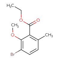 Chemical structure of ethyl 3-bromo-2-methoxy-6-methylbenzoate - CSSB00049769069