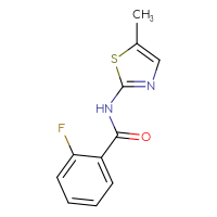 Chemical structure of 2-fluoro-N-(5-methyl-1,3-thiazol-2-yl)benzamide - CSSB00000154621