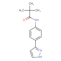 Chemical structure of 2,2-dimethyl-N-[4-(1H-pyrazol-3-yl)phenyl]propanamide - CSSB00000675076