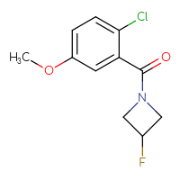 Chemical structure of 1-(2-chloro-5-methoxybenzoyl)-3-fluoroazetidine - CSSB06403909010