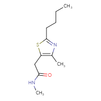 Chemical structure of 2-(2-butyl-4-methyl-1,3-thiazol-5-yl)-N-methylacetamide - CSSB01992257116