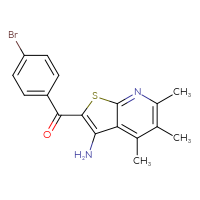 Chemical structure of 2-(4-bromobenzoyl)-4,5,6-trimethylthieno[2,3-b]pyridin-3-amine - CSSB00121702234