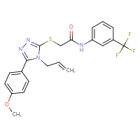 Chemical structure of 2-{[5-(4-methoxyphenyl)-4-(prop-2-en-1-yl)-4H-1,2,4-triazol-3-yl]sulfanyl}-N-[3-(trifluoromethyl)phenyl]acetamide - CSSB00046166164
