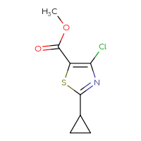 Chemical structure of methyl 4-chloro-2-cyclopropyl-1,3-thiazole-5-carboxylate - CSSB00000719165