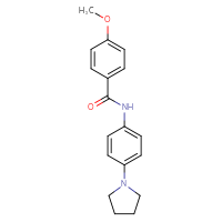 Chemical structure of 4-methoxy-N-[4-(pyrrolidin-1-yl)phenyl]benzamide - CSSB00104338020