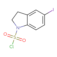 Chemical structure of 5-iodo-2,3-dihydro-1H-indole-1-sulfonyl chloride - CSSB06768044959