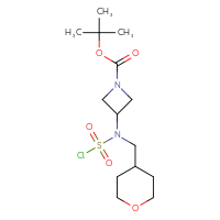 Chemical structure of tert-butyl 3-[(chlorosulfonyl)[(oxan-4-yl)methyl]amino]azetidine-1-carboxylate - CSSB02138632866