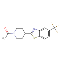 Chemical structure of 1-{4-[5-(trifluoromethyl)-1,3-benzothiazol-2-yl]piperidin-1-yl}ethan-1-one - CSSB00701385114