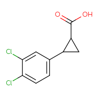 Chemical structure of 2-(3,4-dichlorophenyl)cyclopropane-1-carboxylic acid - CSSB00000751126