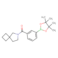 Chemical structure of 6-[3-(4,4,5,5-tetramethyl-1,3,2-dioxaborolan-2-yl)benzoyl]-6-azaspiro[3.4]octane - CSSB02229495668