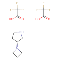 Chemical structure of (3R)-3-(azetidin-1-yl)pyrrolidine; bis(trifluoroacetic acid) - CSSB07254822866