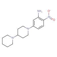 Chemical structure of 5-{[1,4'-bipiperidin]-1'-yl}-2-nitroaniline - CSSB20545674821