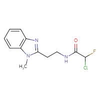 Chemical structure of 2-chloro-2-fluoro-N-[2-(1-methyl-1H-1,3-benzodiazol-2-yl)ethyl]acetamide - CSSB21332120426