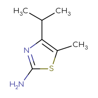 Chemical structure of 5-methyl-4-(propan-2-yl)-1,3-thiazol-2-amine - CSSB00000752558
