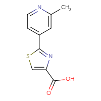 Chemical structure of 2-(2-methylpyridin-4-yl)-1,3-thiazole-4-carboxylic acid - CSSB00022962223