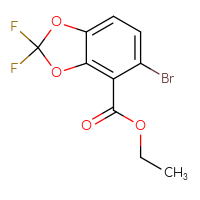 Chemical structure of ethyl 5-bromo-2,2-difluoro-2H-1,3-benzodioxole-4-carboxylate - CSSB15041482353