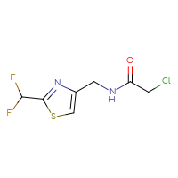 Chemical structure of 2-chloro-N-{[2-(difluoromethyl)-1,3-thiazol-4-yl]methyl}acetamide - CSSB02129460299