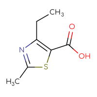 Chemical structure of 4-ethyl-2-methyl-1,3-thiazole-5-carboxylic acid - CSSB00000721911