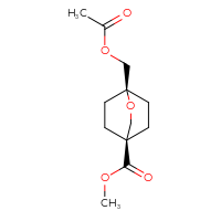 Chemical structure of methyl (1r,4r)-1-[(acetyloxy)methyl]-2-oxabicyclo[2.2.2]octane-4-carboxylate - CSSB20621205398
