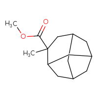 Chemical structure of methyl 4-methyltricyclo[4.3.1.1³,⁸]undecane-4-carboxylate - CSSB06655481807