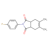 Chemical structure of 2-(4-fluorophenyl)-5,6-dimethyl-2,3,3a,4,7,7a-hexahydro-1H-isoindole-1,3-dione - CSSB00121597118