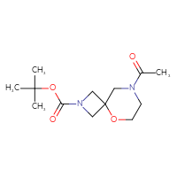 Chemical structure of tert-butyl 8-acetyl-5-oxa-2,8-diazaspiro[3.5]nonane-2-carboxylate - CSSB00113946758