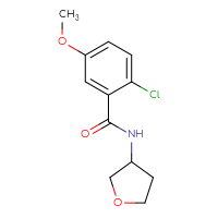 Chemical structure of 2-chloro-5-methoxy-N-(oxolan-3-yl)benzamide - CSSB06394494579