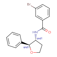 Chemical structure of rac-3-bromo-N-[(2R,3S)-2-phenyloxolan-3-yl]benzamide - CSSB21432530770