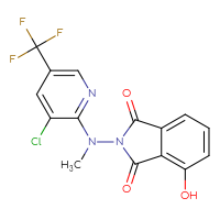 Chemical structure of 2-{[3-chloro-5-(trifluoromethyl)pyridin-2-yl](methyl)amino}-4-hydroxy-2,3-dihydro-1H-isoindole-1,3-dione - CSSB00025737278