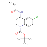 Chemical structure of tert-butyl 6-chloro-4-(prop-2-enamido)-1,2,3,4-tetrahydroquinoline-1-carboxylate - CSSB02417284605
