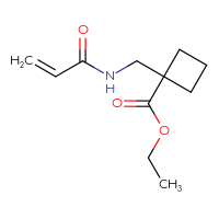 Chemical structure of ethyl 1-[(prop-2-enamido)methyl]cyclobutane-1-carboxylate - CSSB01991830382