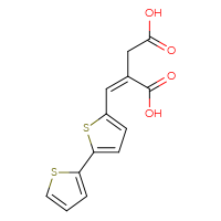Chemical structure of (2Z)-2-({[2,2'-bithiophen]-5-yl}methylidene)butanedioic acid - CSSB02125426598