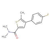 Chemical structure of 4-(4-fluorophenyl)-N,N,5-trimethylthiophene-2-carboxamide - CSSB02004682373