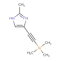 Chemical structure of 2-methyl-4-[2-(trimethylsilyl)ethynyl]-1H-imidazole - CSSB06385342047