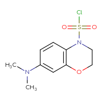 Chemical structure of 7-(dimethylamino)-3,4-dihydro-2H-1,4-benzoxazine-4-sulfonyl chloride - CSSB21224772706