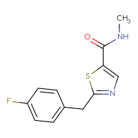 Chemical structure of 2-[(4-fluorophenyl)methyl]-N-methyl-1,3-thiazole-5-carboxamide - CSSB00026344019