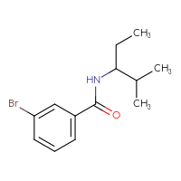 Chemical structure of 3-bromo-N-(2-methylpentan-3-yl)benzamide - CSSB00011482237