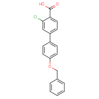 Chemical structure of 4'-(benzyloxy)-3-chloro-[1,1'-biphenyl]-4-carboxylic acid - CSSB00102609351