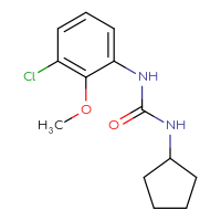 Chemical structure of 1-(3-chloro-2-methoxyphenyl)-3-cyclopentylurea - CSSB00061440863