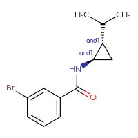 Chemical structure of rac-3-bromo-N-[(1R,2S)-2-(propan-2-yl)cyclopropyl]benzamide - CSSB02136846541