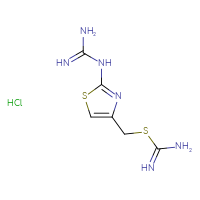 Chemical structure of {[(2-carbamimidamido-1,3-thiazol-4-yl)methyl]sulfanyl}methanimidamide hydrochloride - CSSB00020648532