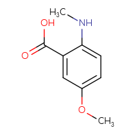 Chemical structure of 5-methoxy-2-(methylamino)benzoic acid - CSSB00000757430