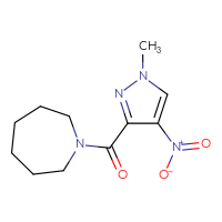 Chemical structure of 1-(1-methyl-4-nitro-1H-pyrazole-3-carbonyl)azepane - CSSB00046151389