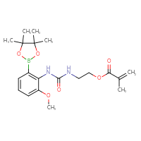 Chemical structure of 2-({[2-methoxy-6-(4,4,5,5-tetramethyl-1,3,2-dioxaborolan-2-yl)phenyl]carbamoyl}amino)ethyl 2-methylprop-2-enoate - CSSB21332136419