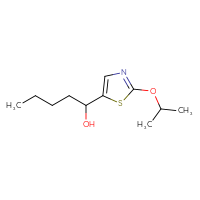Chemical structure of 1-[2-(propan-2-yloxy)-1,3-thiazol-5-yl]pentan-1-ol - CSSB20824807299