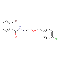 Chemical structure of 2-bromo-N-{2-[(4-chlorophenyl)methoxy]ethyl}benzamide - CSSB02075999239