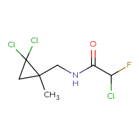 Chemical structure of 2-chloro-N-[(2,2-dichloro-1-methylcyclopropyl)methyl]-2-fluoroacetamide - CSSB09891890748