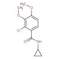 Chemical structure of 2-chloro-N-cyclopropyl-3,4-dimethoxybenzamide - CSSB01385765946