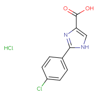 Chemical structure of 2-(4-chlorophenyl)-1H-imidazole-4-carboxylic acid hydrochloride - CSSB00138437629