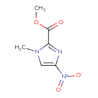 Chemical structure of methyl 1-methyl-4-nitro-1H-imidazole-2-carboxylate - CSSB00000087784